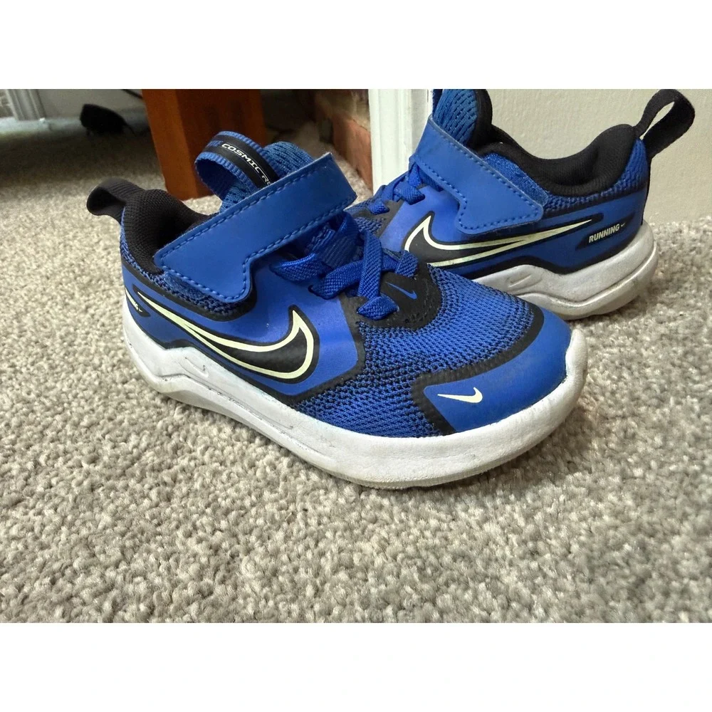 Nike Cosmic Runner Toddler Shoes Blue Black Sneakers Size 7C